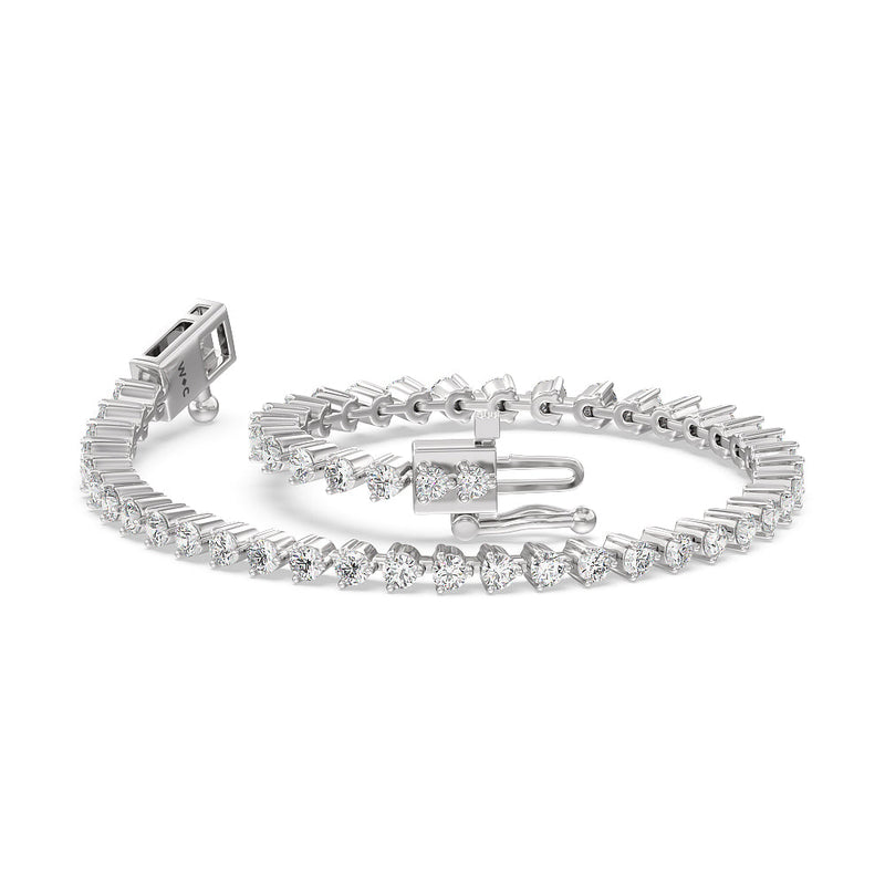 Three Prong Lab Diamond Tennis Bracelet