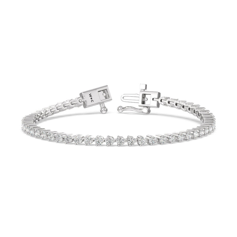 Three Prong Lab Diamond Tennis Bracelet