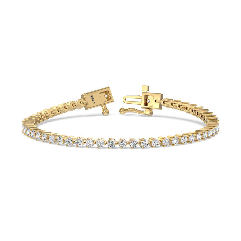 Three Prong Lab Diamond Tennis Bracelet