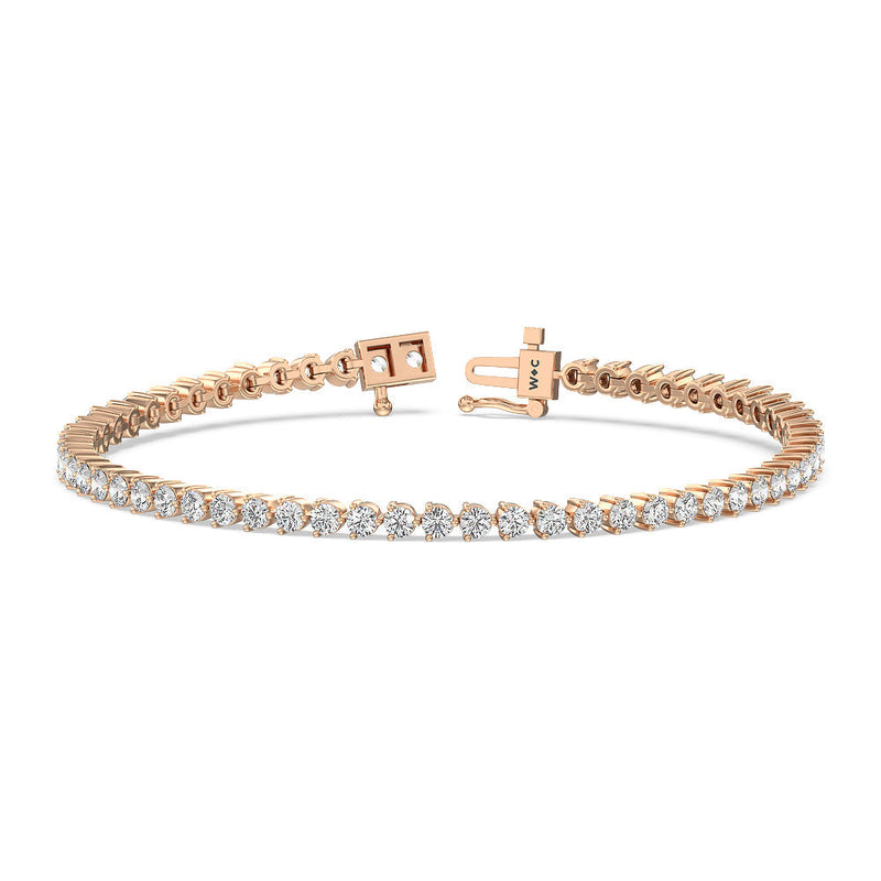 Three Prong Lab Diamond Tennis Bracelet