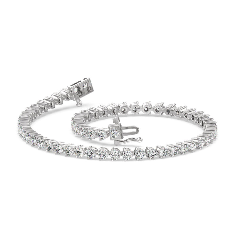 Three Prong Lab Diamond Tennis Bracelet