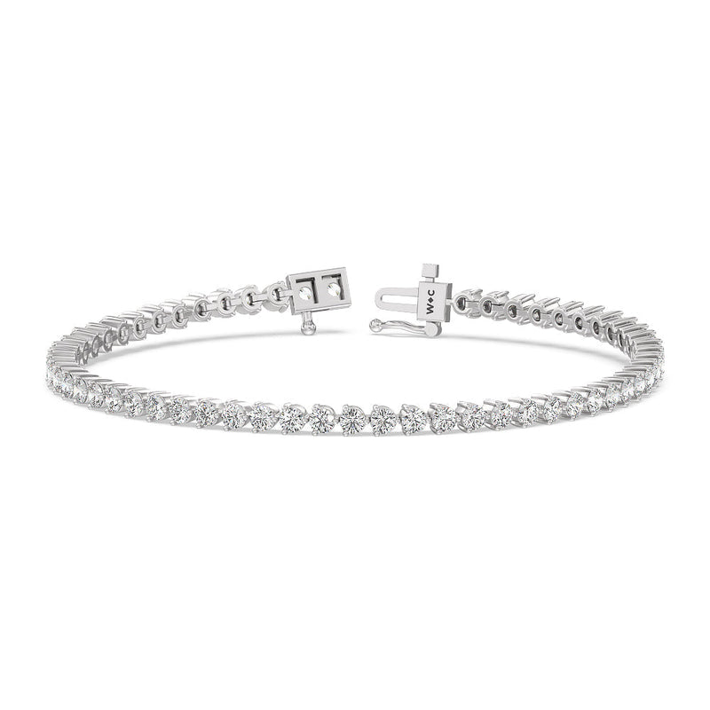 Three Prong Lab Diamond Tennis Bracelet
