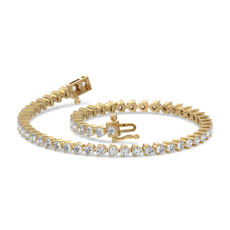 Three Prong Lab Diamond Tennis Bracelet