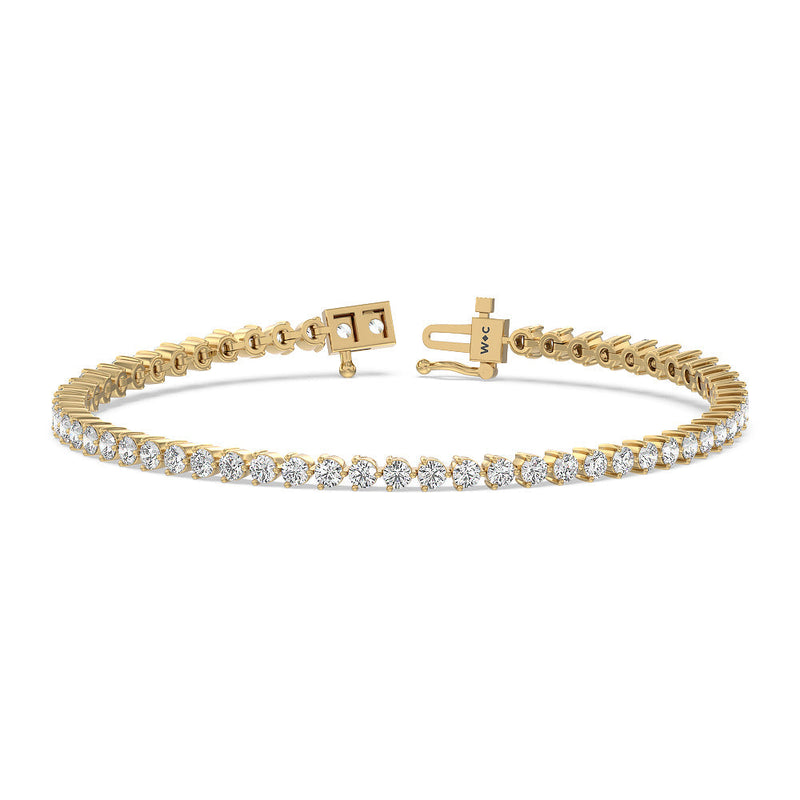Three Prong Lab Diamond Tennis Bracelet