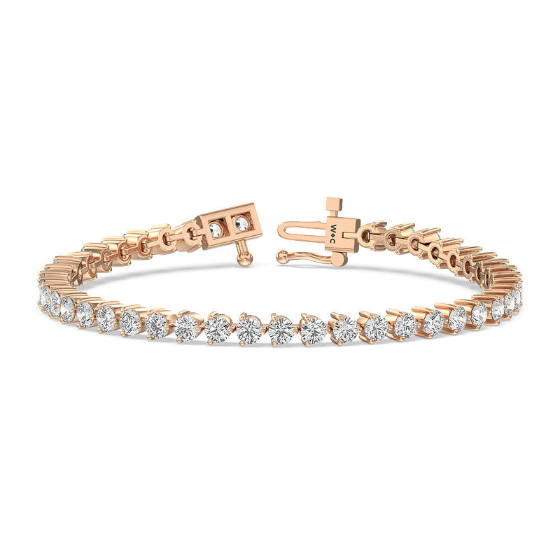 Three Prong Lab Diamond Tennis Bracelet