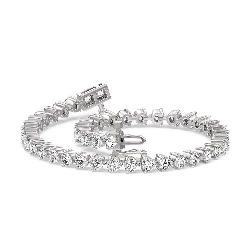 Three Prong Lab Diamond Tennis Bracelet