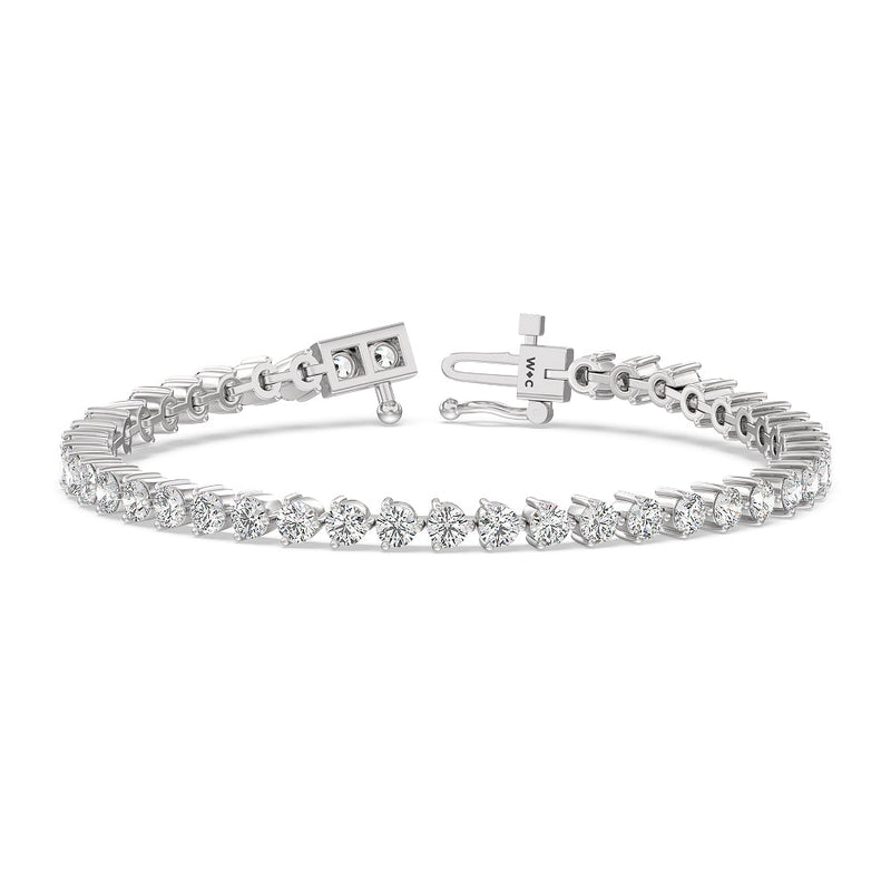 Three Prong Lab Diamond Tennis Bracelet