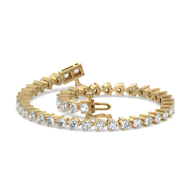 Three Prong Lab Diamond Tennis Bracelet