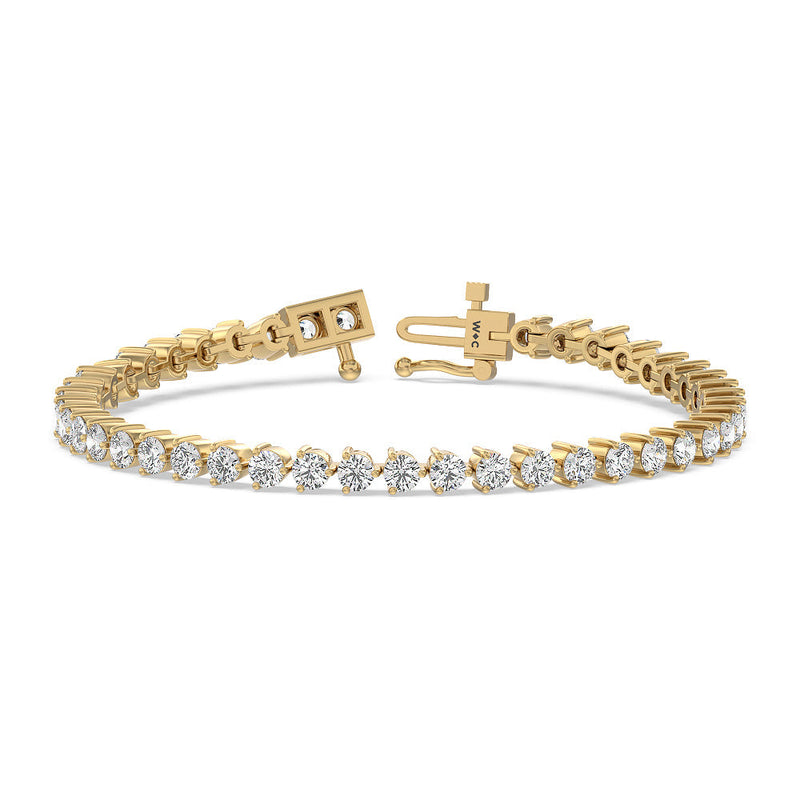 Three Prong Lab Diamond Tennis Bracelet