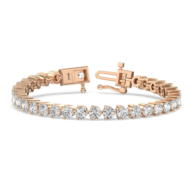 Three Prong Lab Diamond Tennis Bracelet