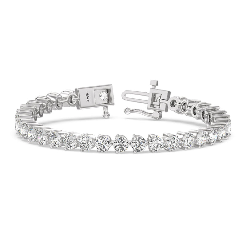 Three Prong Lab Diamond Tennis Bracelet
