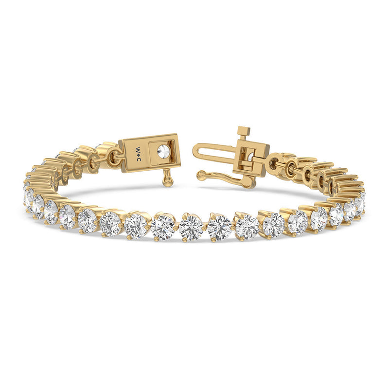 Three Prong Lab Diamond Tennis Bracelet