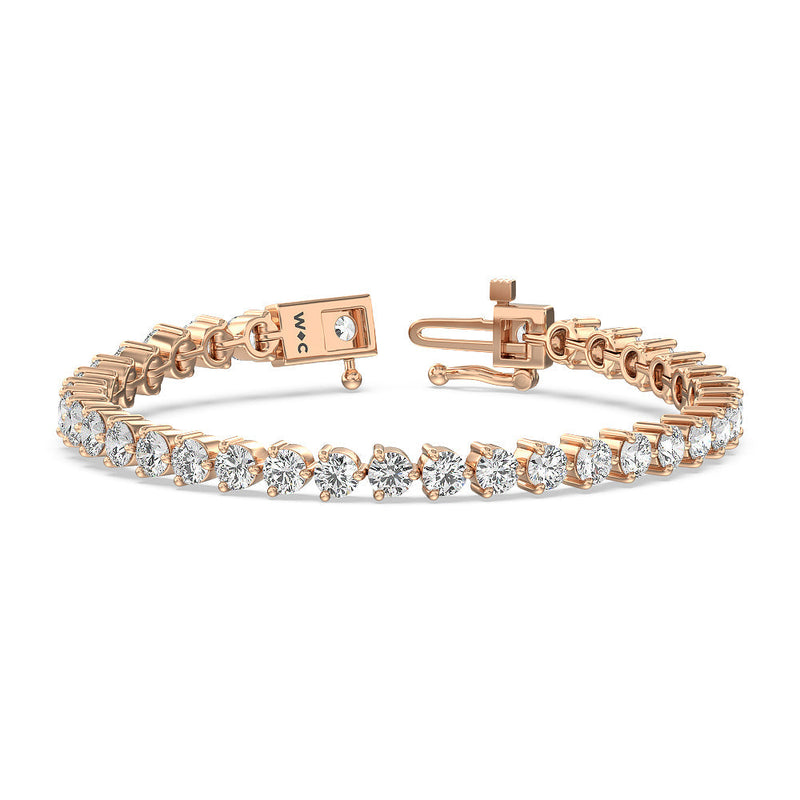 Three Prong Lab Diamond Tennis Bracelet
