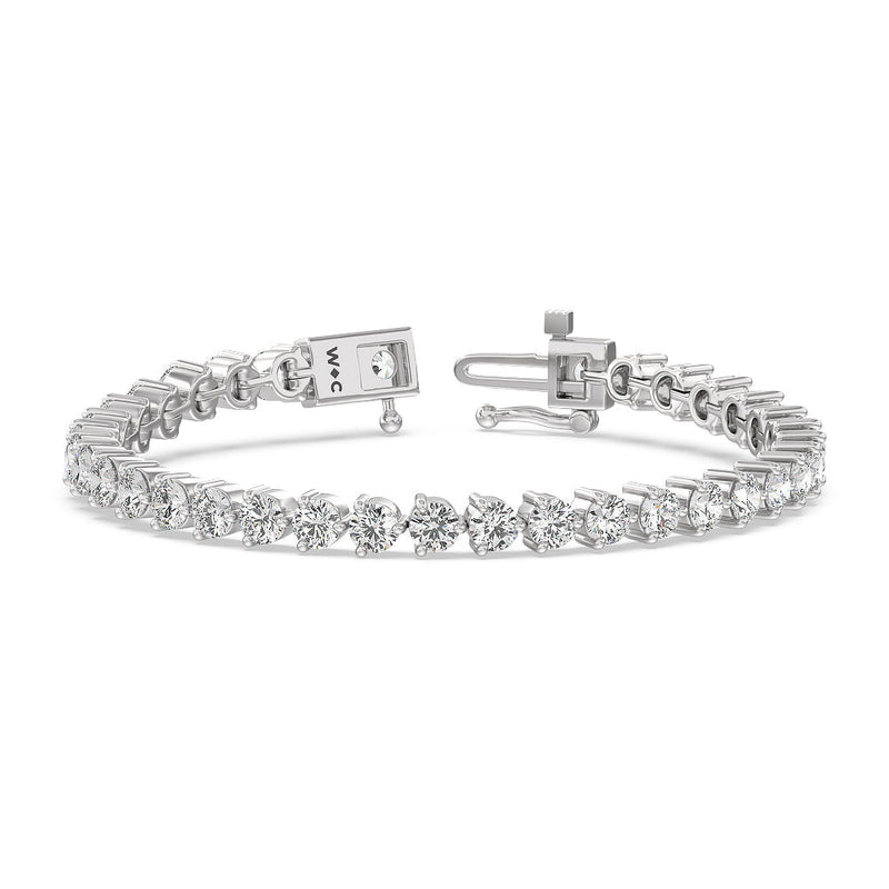 Three Prong Lab Diamond Tennis Bracelet
