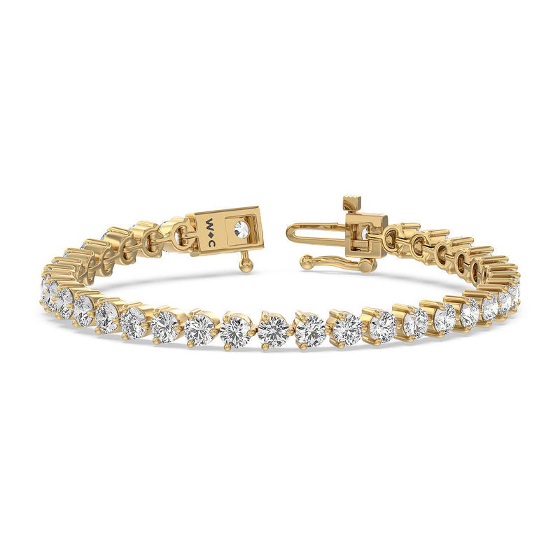 Three Prong Lab Diamond Tennis Bracelet
