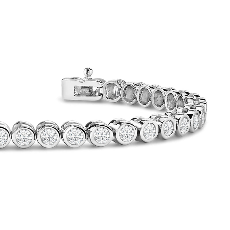 Bezel Set Round Lab Diamond Tennis Bracelet