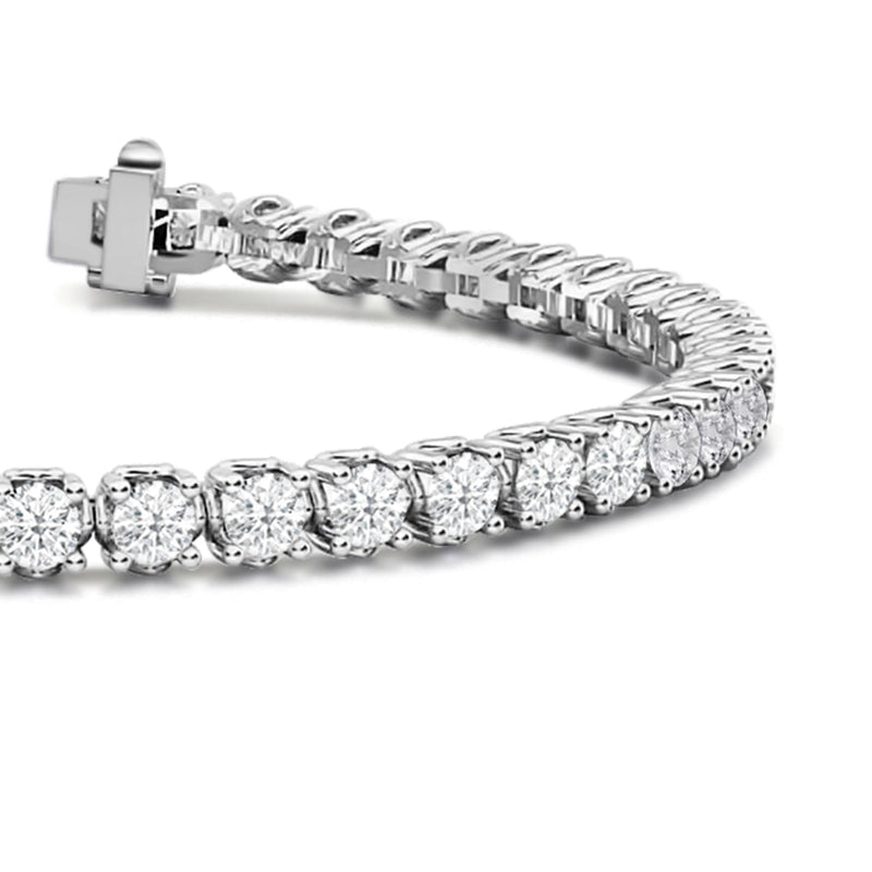 Lotus Prong Round Lab Diamond Tennis Bracelet