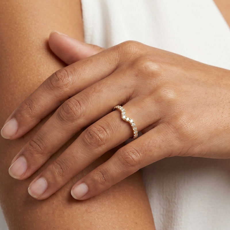 The W Horizon Diamond Wedding Band