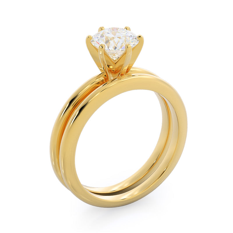 1 ct Round Classic Six Prong Solitaire Diamond Lab Diamond Engagement Ring