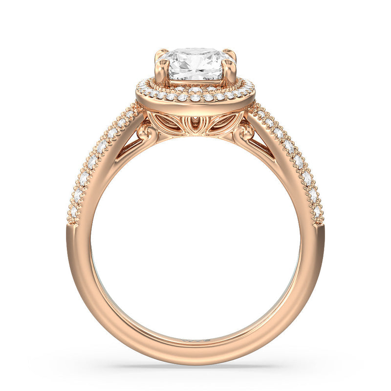 Vintage Oval Halo Engagement Ring