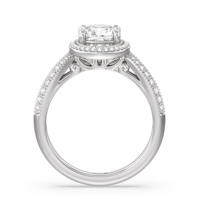 Vintage Oval Halo Engagement Ring