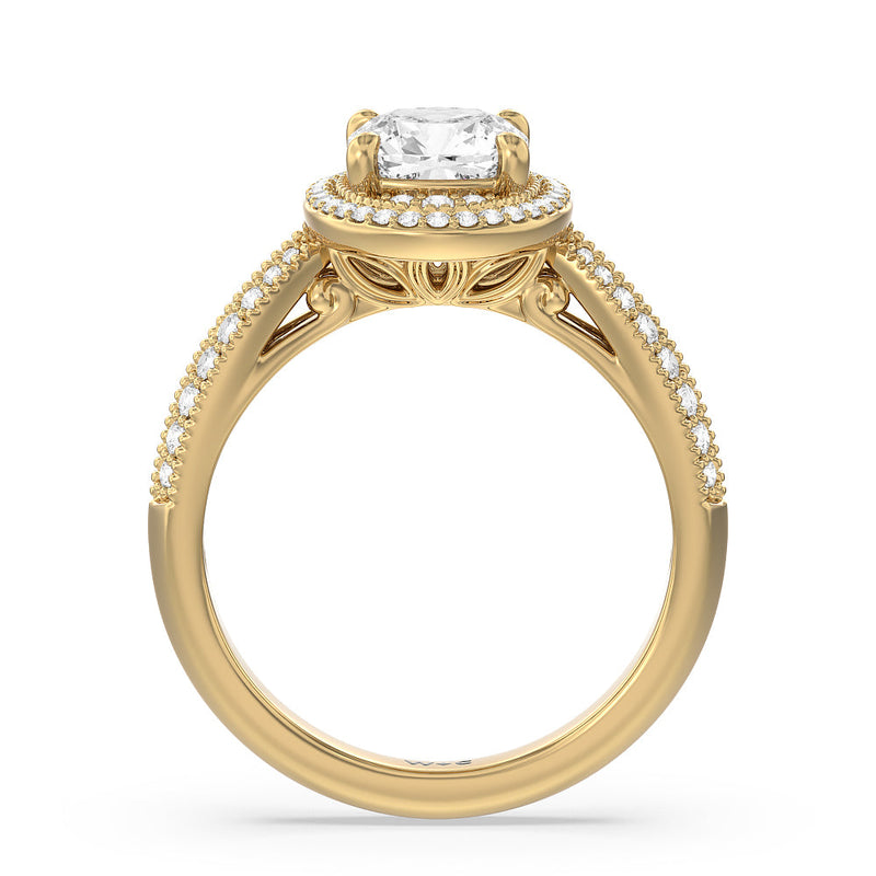 Vintage Oval Halo Engagement Ring (E+ VVS+)