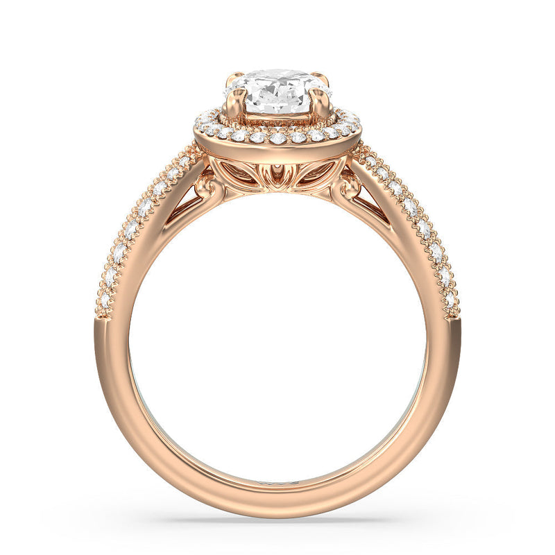 Vintage Oval Halo Engagement Ring (E+ VVS+)