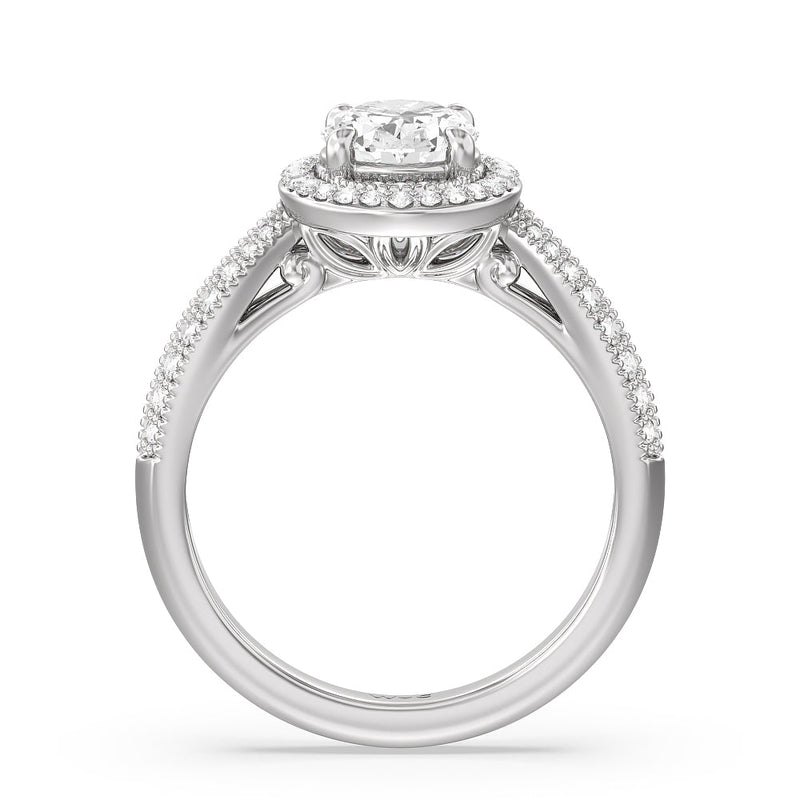 Vintage Oval Halo Engagement Ring