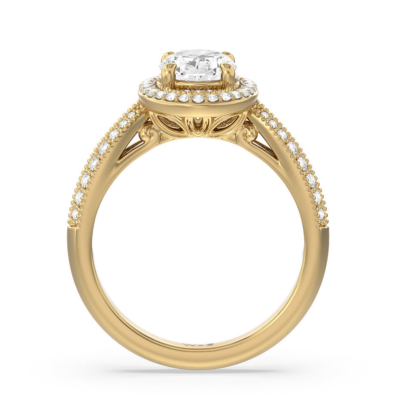 Vintage Oval Halo Engagement Ring (E+ VVS+)