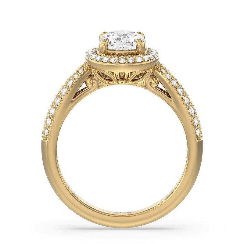 Vintage Oval Halo Engagement Ring
