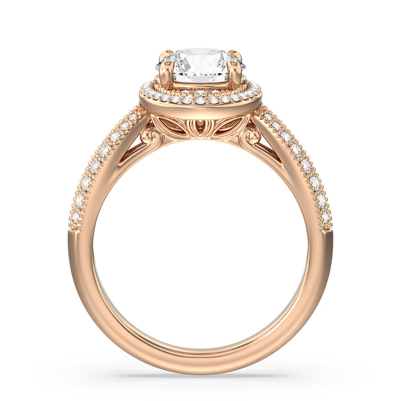 Vintage Oval Halo Engagement Ring