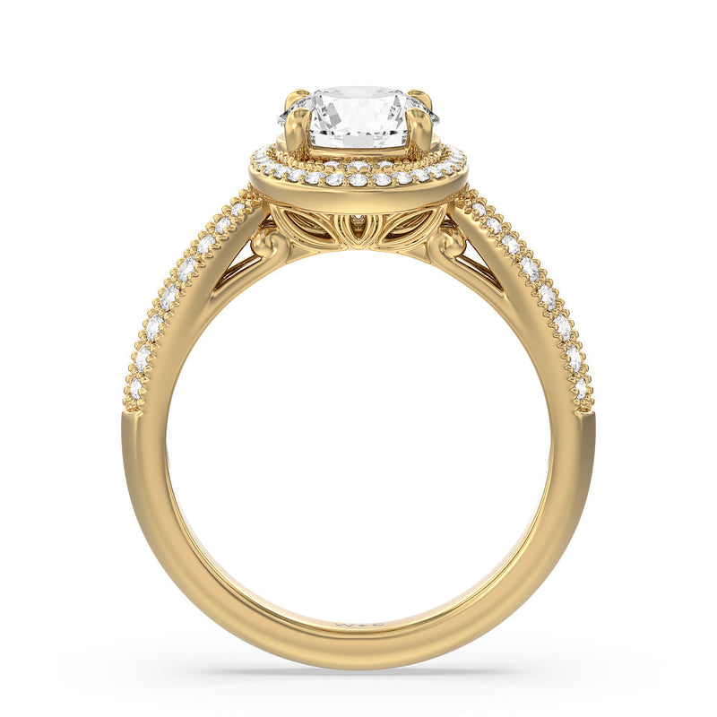 Vintage Oval Halo Engagement Ring (E+ VVS+)