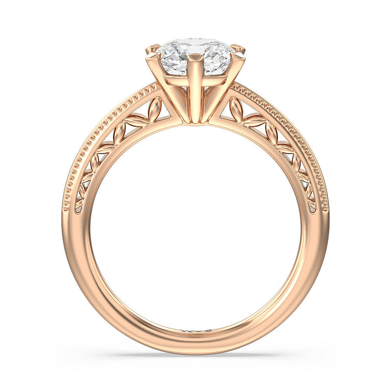 Milgrain Filigree Solitaire Engagement Ring