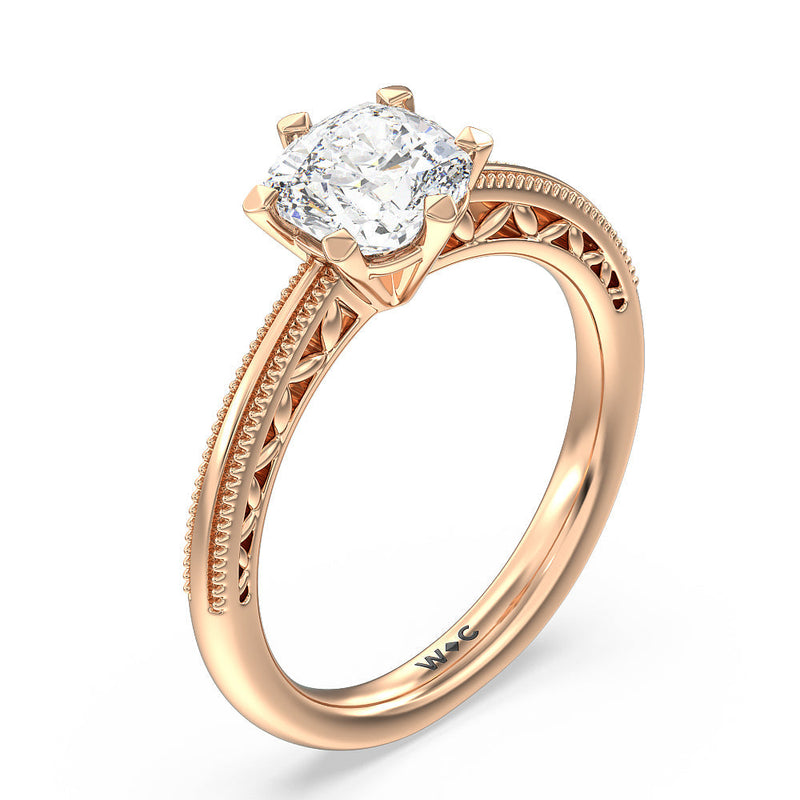 Milgrain Filigree Solitaire Engagement Ring