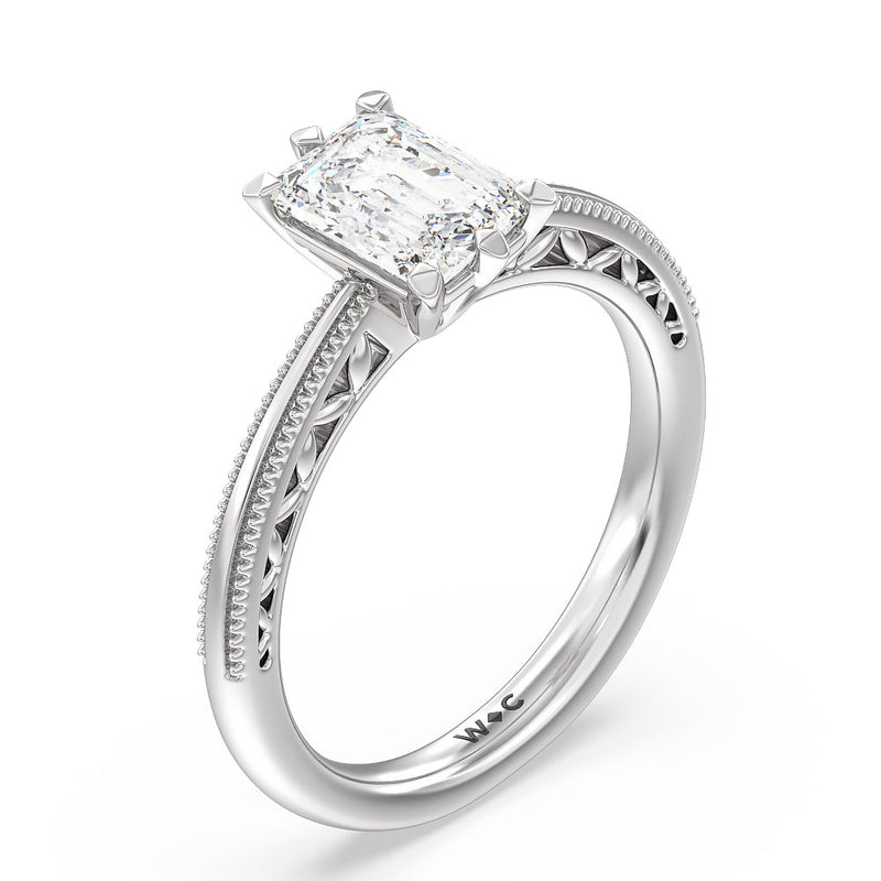Milgrain Filigree Solitaire Engagement Ring