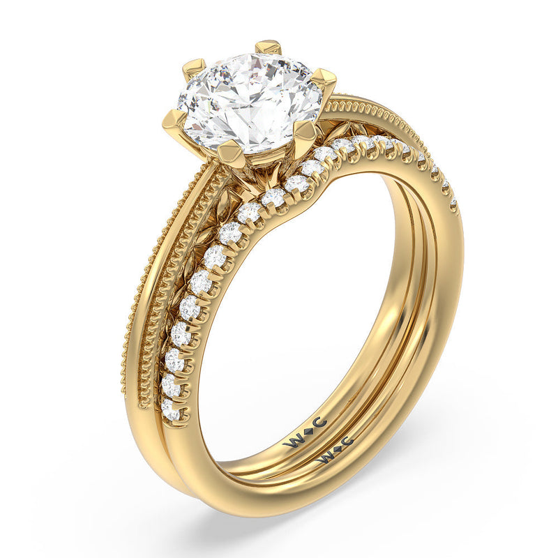 Milgrain Filigree Solitaire Engagement Ring