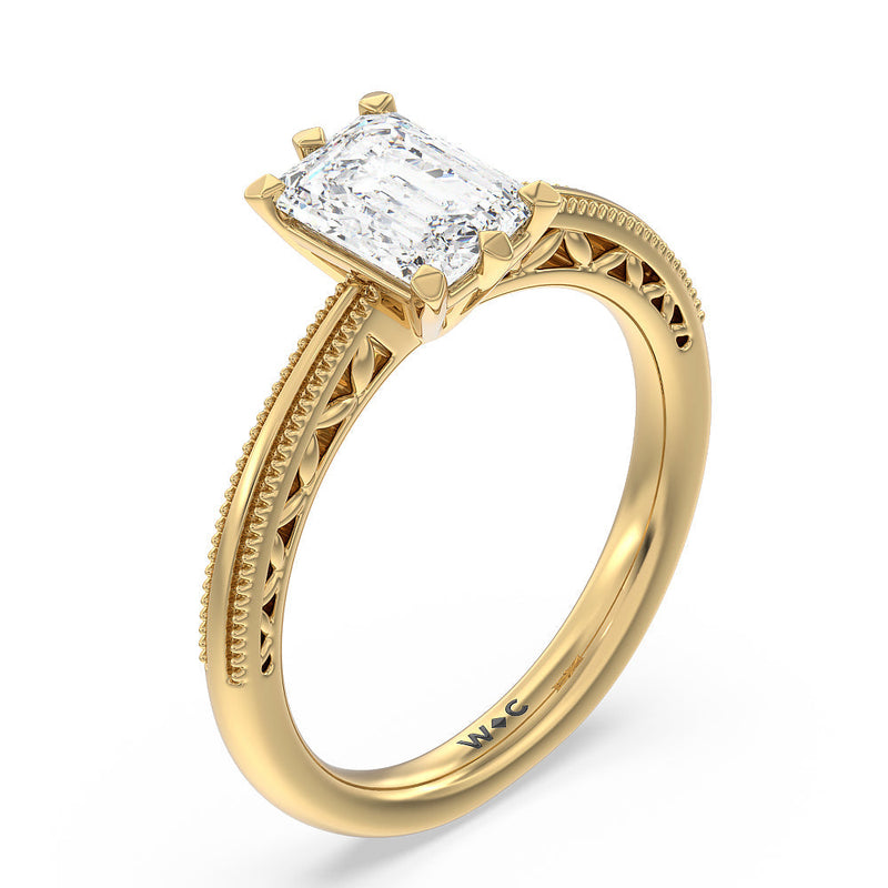 Milgrain Filigree Solitaire Engagement Ring