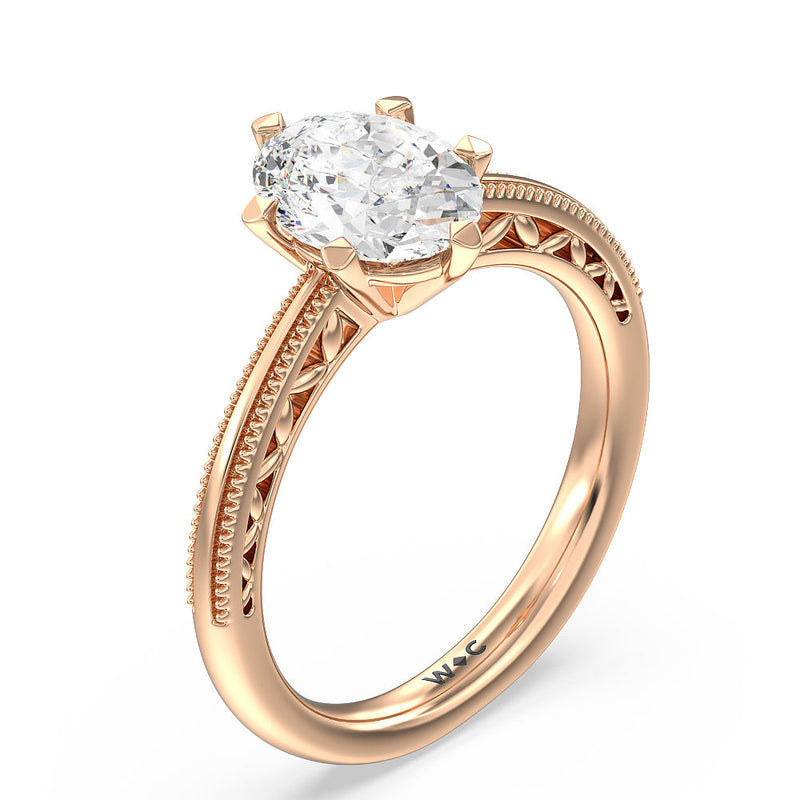 Milgrain Filigree Solitaire Engagement Ring