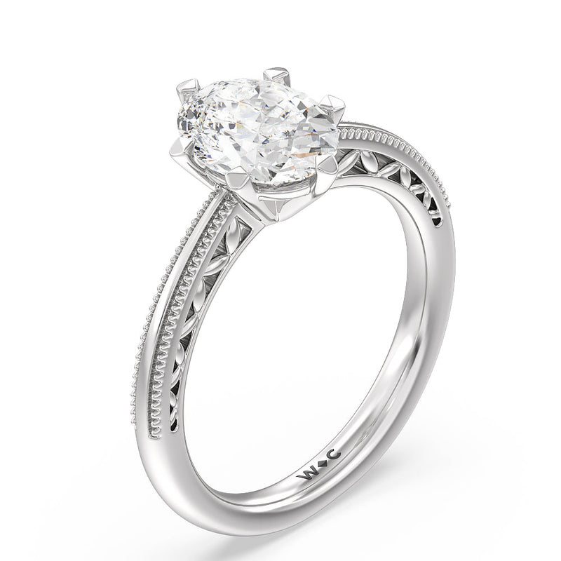 Milgrain Filigree Solitaire Engagement Ring