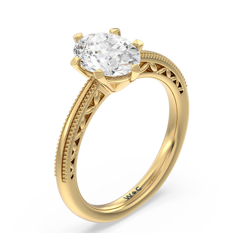 Milgrain Filigree Solitaire Engagement Ring