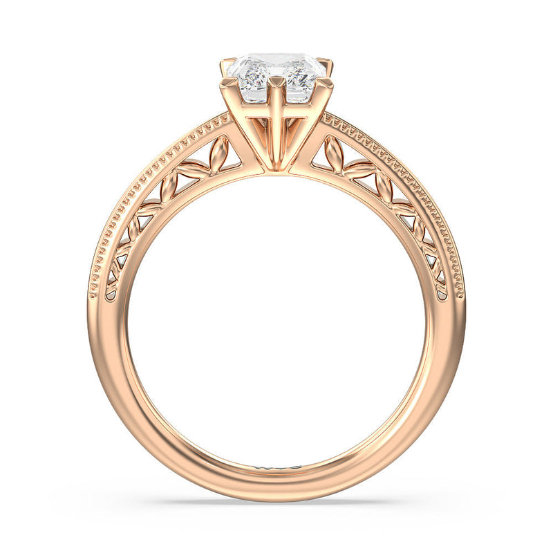 Milgrain Filigree Solitaire Engagement Ring