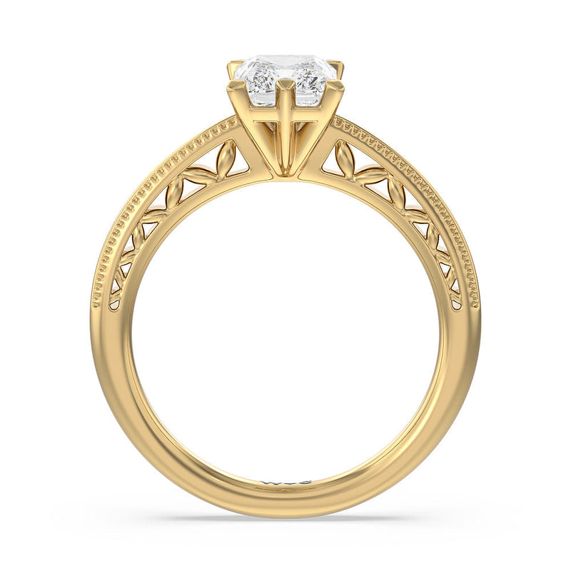 Milgrain Filigree Solitaire Engagement Ring