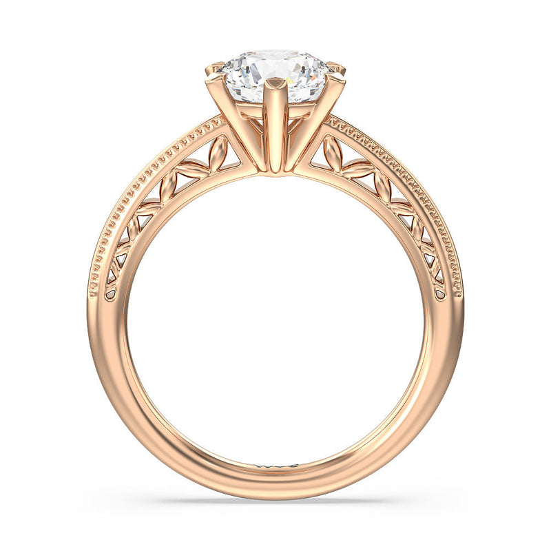 Milgrain Filigree Solitaire Engagement Ring