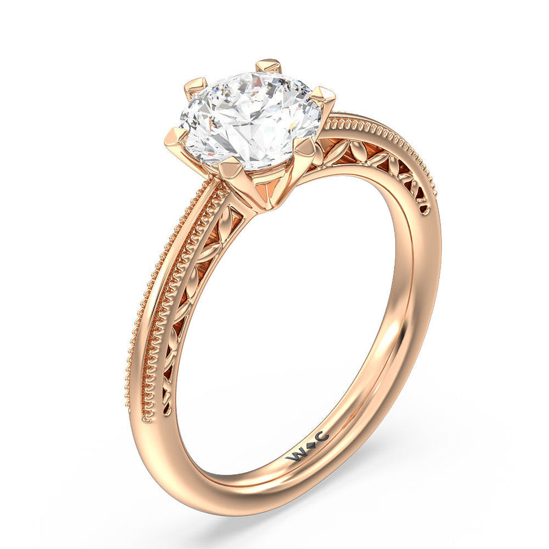 Milgrain Filigree Solitaire Engagement Ring