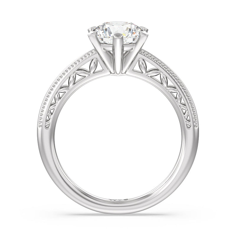 Milgrain Filigree Solitaire Engagement Ring