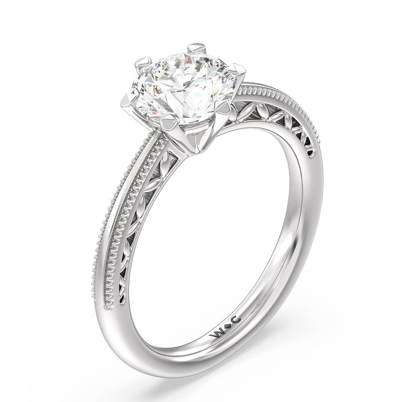 Milgrain Filigree Solitaire Engagement Ring