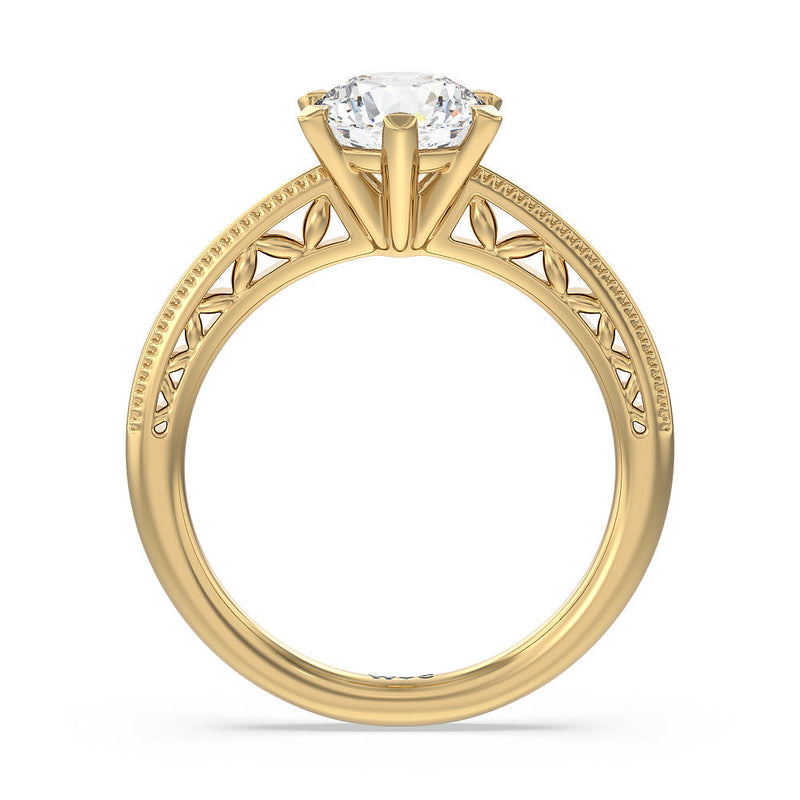 Milgrain Filigree Solitaire Engagement Ring