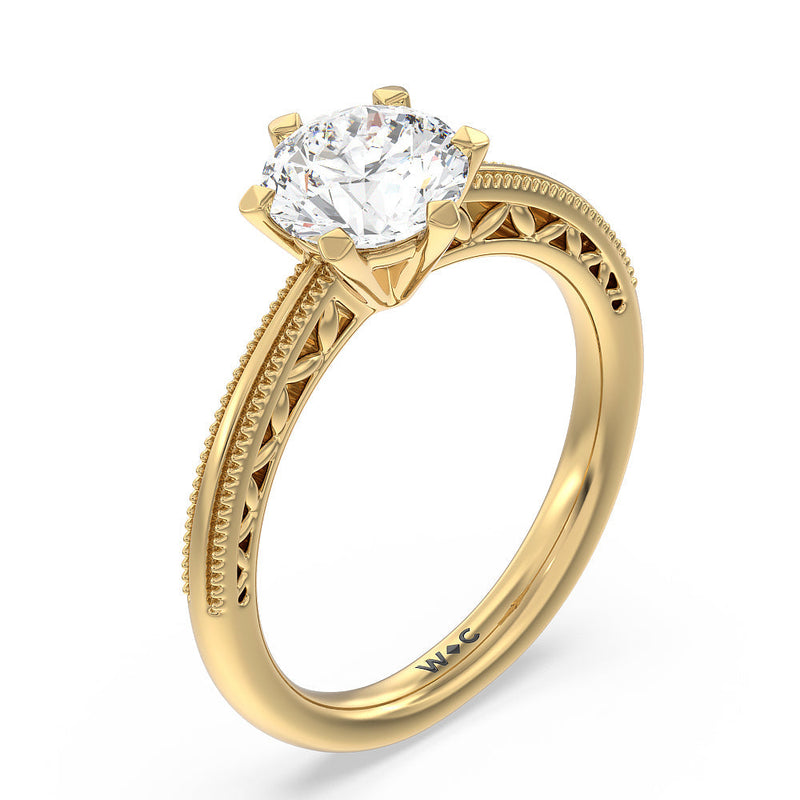 Milgrain Filigree Solitaire Engagement Ring