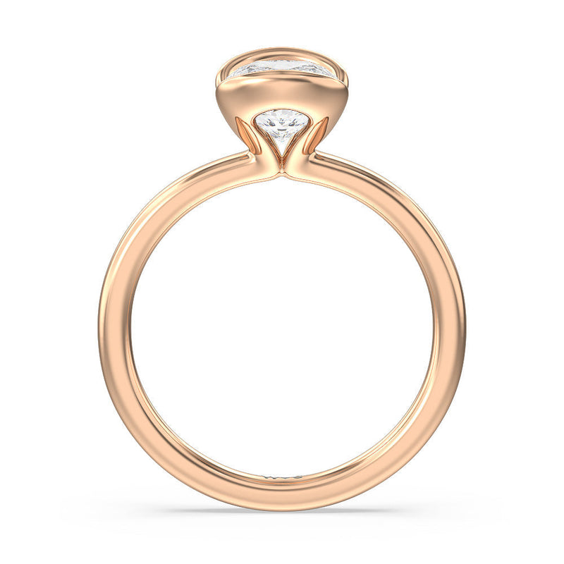 Seamless Half Bezel Solitaire Engagement Ring