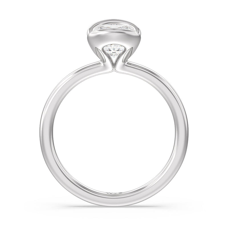 Seamless Half Bezel Solitaire Engagement Ring